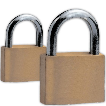 Lot de 2 Cadenas en laiton 54x40x10mm 2 clés