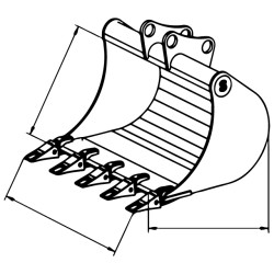 Godet 250mm pour 1,2 à 1,8T