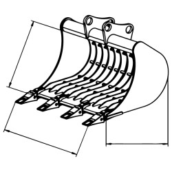 Godet squelette 500mm pour 1,2 à 1,8T