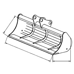 Godet curage 600mm pour 0,6 à 1,2T